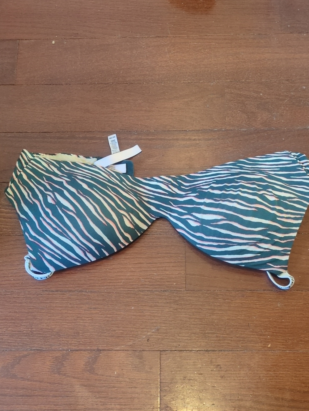 Victoria's Secret Green Zebra Bandeau Swim Top